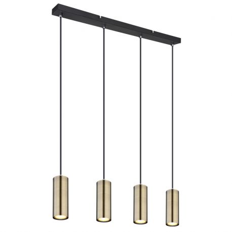 Pendule, Lustre suspendate - Lustra cu 4 pendule design modern ROBBY negru mat, alama mat
