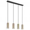 Lustra cu 4 pendule design modern ROBBY negru mat, alama mat