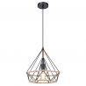 Pendul design industrial ULLEU negru, maro 38cm