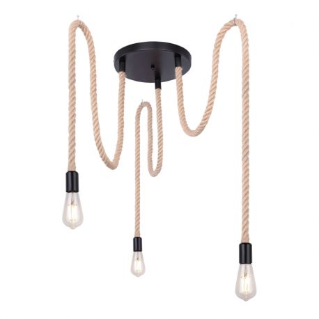 Pendule, Lustre suspendate - Lustra cu 3 pendule design industrial ULLEU negru, maro
