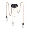 Lustra cu 3 pendule design industrial ULLEU negru, maro