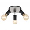 Plafoniera cu 3 spoturi directionabile design modern Joseba negru, nichel mat