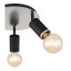 Plafoniere cu spoturi, Spoturi aplicate - Plafoniera cu 3 spoturi directionabile design modern Joseba negru, nichel mat