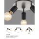 Plafoniere cu spoturi, Spoturi aplicate - Plafoniera cu 3 spoturi directionabile design modern Joseba negru, nichel mat