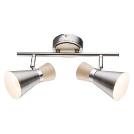 Aplice cu Spot - Aplica de perete / tavan cu 2 spoturi design modern Aeron nichel