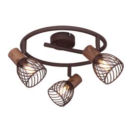 Plafoniere cu spoturi, Spoturi aplicate - Plafoniera cu 3 spoturi design industrial Isabelle ruginiu