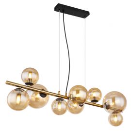 Pendule, Lustre suspendate - Lustra LED suspendata design modern Riha negru, alama