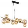 Lustra LED suspendata design modern Riha negru, alama 