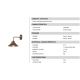 Aplice, corpuri de iluminat pentru pereti - Aplica rustica Cascina 20cm alama
