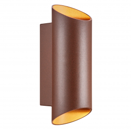 Aplice, corpuri de iluminat pentru pereti - Aplica Up & Down de perete pentru iluminat exterior IP54 Nico round 22 ruginiu