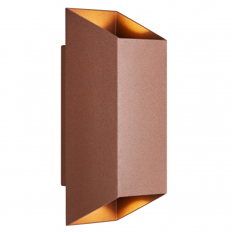 Aplice, corpuri de iluminat pentru pereti - Aplica Up & Down de perete pentru iluminat exterior IP54 Nico square 22 ruginiu
