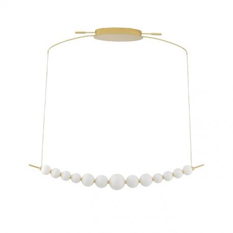 Pendule, Lustre suspendate - Lustra LED suspendata, dimabila, deosebita design lux PERLA opal, auriu