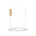 Lustra LED suspendata, dimabila, deosebita design lux PERLA opal, auriu 62cm