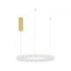 Lustra LED suspendata, dimabila, deosebita design lux PERLA opal, auriu 62cm