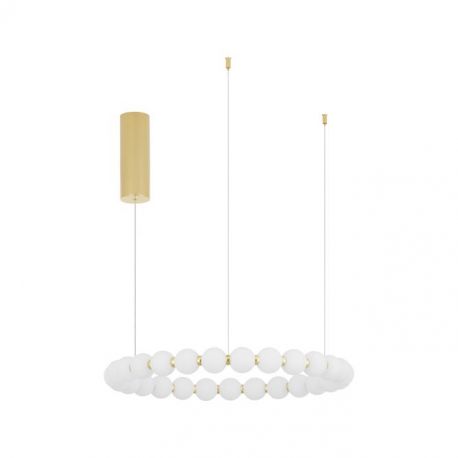 Pendule, Lustre suspendate - Lustra LED suspendata, dimabila, deosebita design lux PERLA opal, auriu 62cm