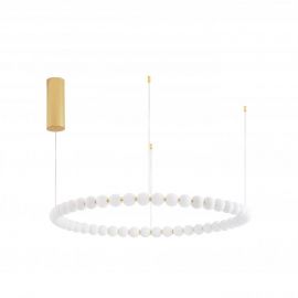 Pendule, Lustre suspendate - Lustra LED suspendata, dimabila, deosebita design lux PERLA opal, auriu 80cm