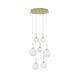 Lustra LED suspendata, dimabila, design modern Hook auriu, opal alb 56,6cm