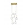 Lustra LED suspendata, dimabila, design modern Hook auriu, opal alb 56,6cm