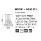 Pendule, Lustre suspendate - Lustra LED suspendata, dimabila, design modern Hook auriu, opal alb 56,6cm