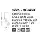 Pendule, Lustre suspendate - Lustra LED cu 3 pendule, dimabila, design modern Hook auriu, opal alb 39cm