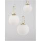 Pendule, Lustre suspendate - Lustra LED cu 3 pendule, dimabila, design modern Hook auriu, opal alb 39cm