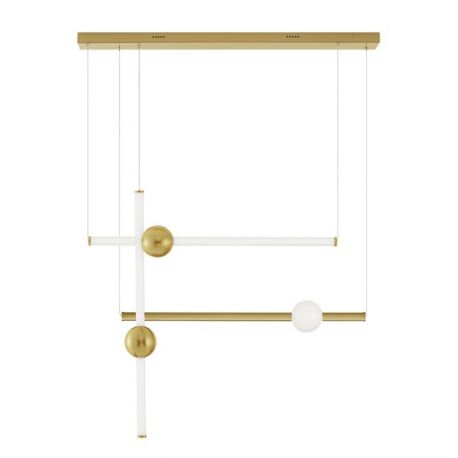 Pendule, Lustre suspendate - Lustra LED suspendata, dimabila, design modern Neutron auriu
