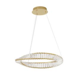 Pendule, Lustre suspendate - Lustra LED suspendata , dimabila, cristal design elegant AURELIA auriu 60cm