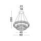 Pendule, Lustre suspendate - Lustra LED suspendata cu 2 inele , dimabila, cristal design elegant AURELIA crom 60cm