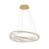 Lustra LED suspendata cu 2 inele , dimabila, cristal design elegant AURELIA auriu 80cm
