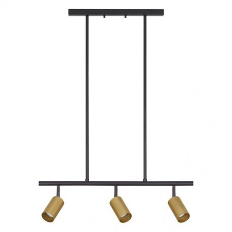 Pendule, Lustre suspendate - Lustra suspendata cu 3 surse de iluminat design modern POGNO negru, auriu