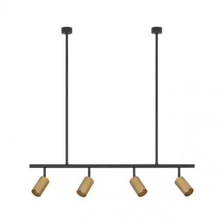 Pendule, Lustre suspendate - Lustra suspendata cu 4 surse de iluminat design modern POGNO negru, auriu