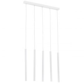 Pendule, Lustre suspendate - Lustra cu 5 pendule design minimalist Etna plus alb