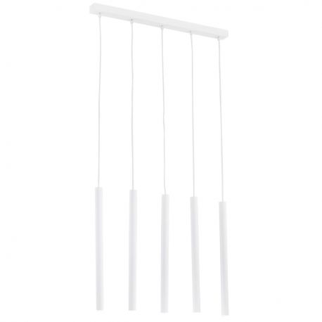 Pendule, Lustre suspendate - Lustra cu 5 pendule design minimalist Etna plus alb