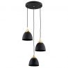 Lustra cu 3 pendule design modern Murano negru, alama 38cm