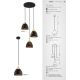 Pendule, Lustre suspendate - Lustra cu 3 pendule design modern Murano negru, alama 38cm