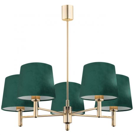 Pendule, Lustre suspendate - Lustra cu 5 brate design modern Ponte verde, alama