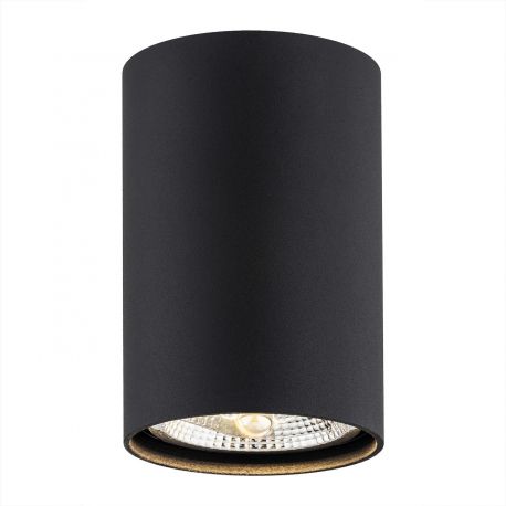 Plafoniere cu spoturi, Spoturi aplicate - Spot aplicat design modern TUBO negru 12cm
