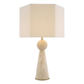 Veioza, Lampa de masa design LUX Novak, travertin