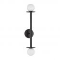 Aplica cu 2 surse de iluminat design modern Pielo negru