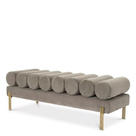 Banchete-Tabureti - Bancheta moderna design LUX Oxley, Savona vintage greige