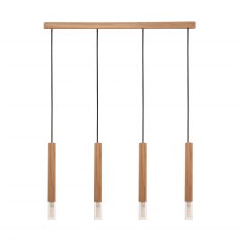 Pendule, Lustre suspendate - Lustra cu 4 Pendule lemn design natural MADERA