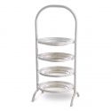 Suport prajituri, Patru platouri etajate design LUX Encore, argintiu
