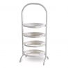 Suport prajituri, Patru platouri etajate design LUX Encore, argintiu