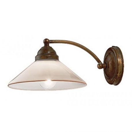 Aplice, corpuri de iluminat pentru pereti - Aplica Country 20cm alama / sticla