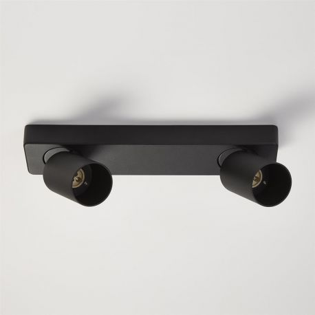 Plafoniere cu spoturi, Spoturi aplicate - Corp aplicat cu 2 spoturi directionabile Moon 2 Bar, negru