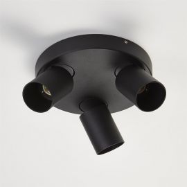 Plafoniere cu spoturi, Spoturi aplicate - Corp aplicat cu 3 spoturi directionabile Moon 3 Bar, negru