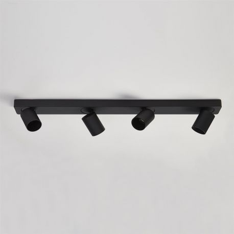 Plafoniere cu spoturi, Spoturi aplicate - Corp aplicat cu 4 spoturi directionabile Moon 4 Bar, negru