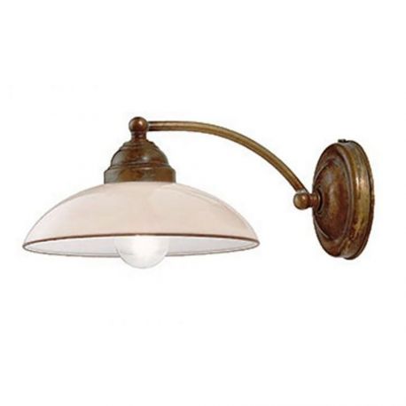 Aplice, corpuri de iluminat pentru pereti - Aplica Country 20cm alama / sticla