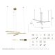 Pendule, Lustre suspendate - Lustra LED dimabila design modern TRIO 3 auriu periat