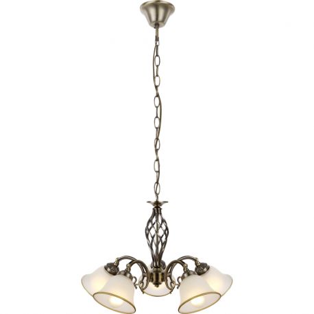 Candelabre, Lustre - Candelabru clasic cu 5 brate, finisaj brass antique, Odin